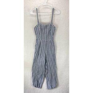 Hollister Romper Women's XS Striped Blue White Pockets Back Tie‎